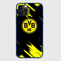 Чехол для iPhone 12 Pro Max Borussia texture, цвет: 3D-тёмно-синий