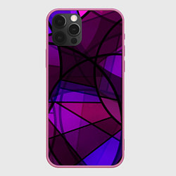 Чехол для iPhone 12 Pro Max Абстрактный в пурпурных тонах узор, цвет: 3D-малиновый