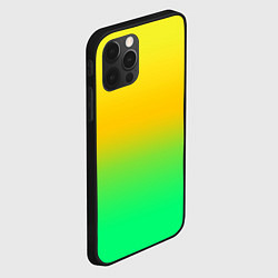 Чехол для iPhone 12 Pro Max Неоновый градиентный желто-зеленый фон, цвет: 3D-черный — фото 2