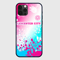 Чехол для iPhone 12 Pro Max Leicester City Neon Gradient, цвет: 3D-черный
