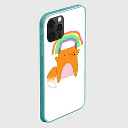 Чехол для iPhone 12 Pro Max Rainbow Fox, цвет: 3D-мятный — фото 2