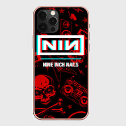 Чехол для iPhone 12 Pro Max Nine Inch Nails Rock Glitch, цвет: 3D-светло-розовый