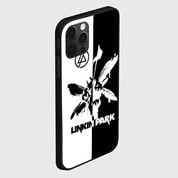 Чехол для iPhone 12 Pro Max Linkin Park логотип черно-белый, цвет: 3D-черный — фото 2