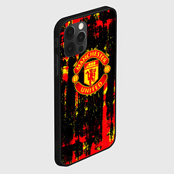 Чехол для iPhone 12 Pro Max Manchester united краска, цвет: 3D-черный — фото 2