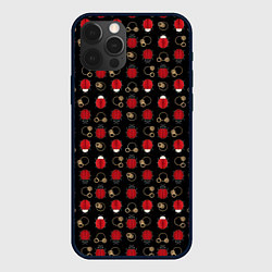 Чехол для iPhone 12 Pro Max Красные Божьи коровки на черном фоне ladybug, цвет: 3D-черный