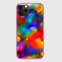 Чехол для iPhone 12 Pro Max Палитра художника, цвет: 3D-малиновый