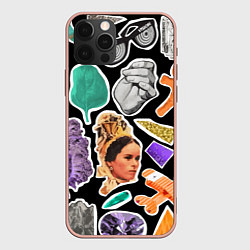 Чехол для iPhone 12 Pro Max Underground pattern Fashion trend, цвет: 3D-светло-розовый