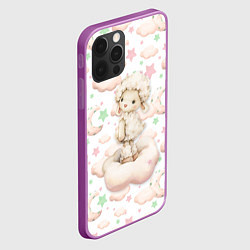 Чехол для iPhone 12 Pro Max Овечка на облачке на белом, цвет: 3D-сиреневый — фото 2