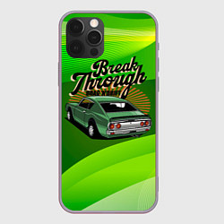Чехол для iPhone 12 Pro Max Retro зеленый ретро-автомобиль, цвет: 3D-серый