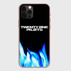 Чехол для iPhone 12 Pro Max Twenty One Pilots Blue Fire, цвет: 3D-светло-розовый