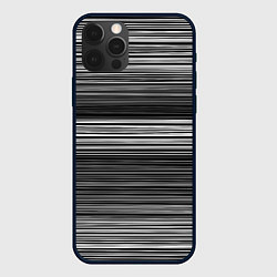 Чехол для iPhone 12 Pro Max Black and white thin stripes Тонкие полосы, цвет: 3D-черный