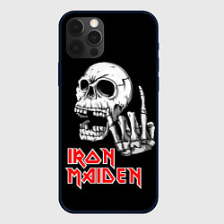 Чехол для iPhone 12 Pro Max Iron Maiden Череп, цвет: 3D-черный