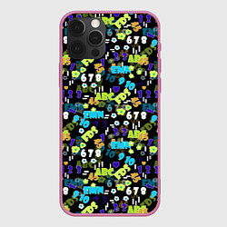 Чехол для iPhone 12 Pro Max Multicolored alphabet and numbers, цвет: 3D-малиновый