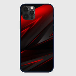 Чехол для iPhone 12 Pro Max Red and Black Geometry, цвет: 3D-черный