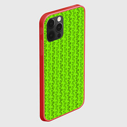 Чехол для iPhone 12 Pro Max Зеленые узоры в виде листочков, цвет: 3D-красный — фото 2