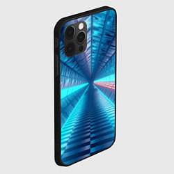 Чехол для iPhone 12 Pro Max Неоновый коридор лаборатории - Синий, цвет: 3D-черный — фото 2