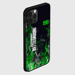 Чехол для iPhone 12 Pro Max Pubg - зелёное пламя, цвет: 3D-черный — фото 2