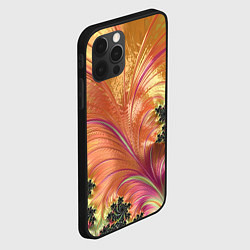 Чехол для iPhone 12 Pro Max Фрактальный динамичный паттерн, цвет: 3D-черный — фото 2