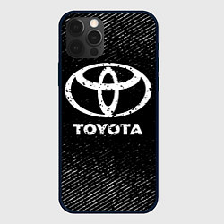 Чехол для iPhone 12 Pro Max Toyota с потертостями на темном фоне, цвет: 3D-черный