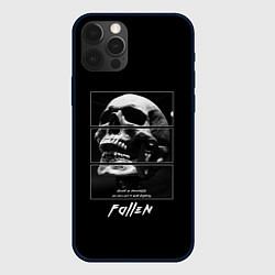 Чехол для iPhone 12 Pro Max Skull with inscriptions, цвет: 3D-черный
