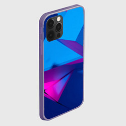 Чехол для iPhone 12 Pro Max Абстрактные геометрические фигуры - Синий, цвет: 3D-серый — фото 2