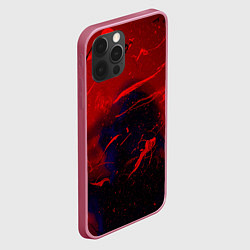 Чехол для iPhone 12 Pro Max Абстрактная краски и фигура - Красный, цвет: 3D-малиновый — фото 2