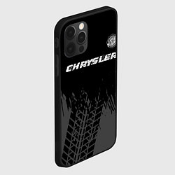 Чехол для iPhone 12 Pro Max Chrysler Speed на темном фоне со следами шин, цвет: 3D-черный — фото 2