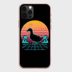 Чехол для iPhone 12 Pro Max Ретро утка, цвет: 3D-светло-розовый