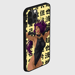 Чехол для iPhone 12 Pro Max Йоруичи Шихоин - БЛИЧ иероглифы, цвет: 3D-черный — фото 2