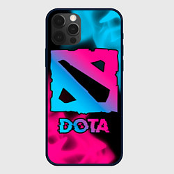 Чехол для iPhone 12 Pro Max Dota Neon Gradient, цвет: 3D-черный