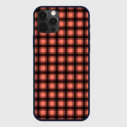 Чехол для iPhone 12 Pro Max Оранжево-черный клетчатый узор, цвет: 3D-черный