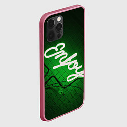 Чехол для iPhone 12 Pro Max Неоновая надпись во тьме: Наслаждайся - Зелёный, цвет: 3D-малиновый — фото 2