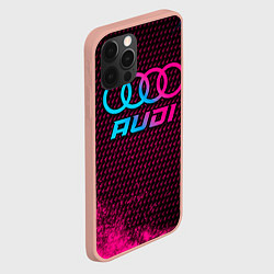 Чехол для iPhone 12 Pro Max Audi - neon gradient, цвет: 3D-светло-розовый — фото 2