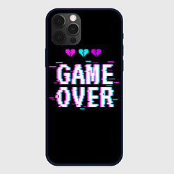 Чехол для iPhone 12 Pro Max Game Over Pixels, цвет: 3D-черный