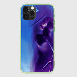 Чехол iPhone 12 Pro Max Абстрактные краски и тень - Синий
