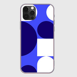 Чехол iPhone 12 Pro Max Абстрактный набор геометрических фигур - Синий фон