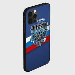 Чехол для iPhone 12 Pro Max Wellcome to Russia: лента триколора, цвет: 3D-черный — фото 2