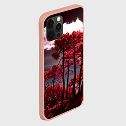 Чехол для iPhone 12 Pro Max Абстрактные красные деревья и облака, цвет: 3D-светло-розовый — фото 2