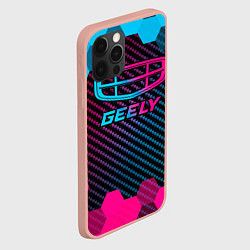 Чехол для iPhone 12 Pro Max Geely - neon gradient, цвет: 3D-светло-розовый — фото 2