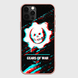 Чехол для iPhone 12 Pro Max Gears of War в стиле glitch и баги графики на темн, цвет: 3D-светло-розовый