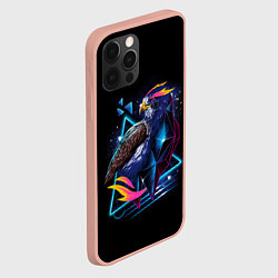 Чехол для iPhone 12 Pro Max Неоновая птица - Арт, цвет: 3D-светло-розовый — фото 2