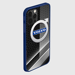 Чехол для iPhone 12 Pro Max Volvo Карбон абстракция, цвет: 3D-тёмно-синий — фото 2