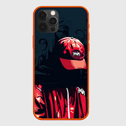 Чехол для iPhone 12 Pro Max Без лица и в кепке, цвет: 3D-красный