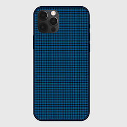 Чехол для iPhone 12 Pro Max Темно синий клетчатый узор, цвет: 3D-черный