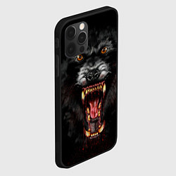Чехол для iPhone 12 Pro Max Злой волк с открытой пастью, цвет: 3D-черный — фото 2