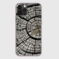 Чехол для iPhone 12 Pro Max Кольца сгоревшего ствола дерева, цвет: 3D-серый