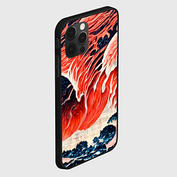 Чехол для iPhone 12 Pro Max Великая красная волна, цвет: 3D-черный — фото 2