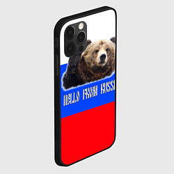 Чехол для iPhone 12 Pro Max Привет из России - медведь и триколор, цвет: 3D-черный — фото 2