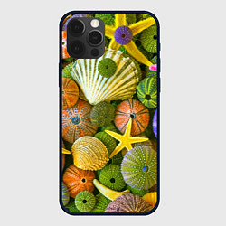 Чехол для iPhone 12 Pro Max Композиция из морских звёзд и ракушек, цвет: 3D-черный