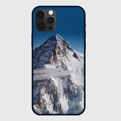 Чехол для iPhone 12 Pro Max Каракорум, К2, Чогори, 8614 м - вторая по высоте, цвет: 3D-черный